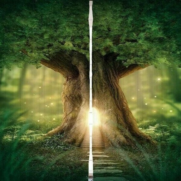 Other - Curtains Magical Forest Tree House Print